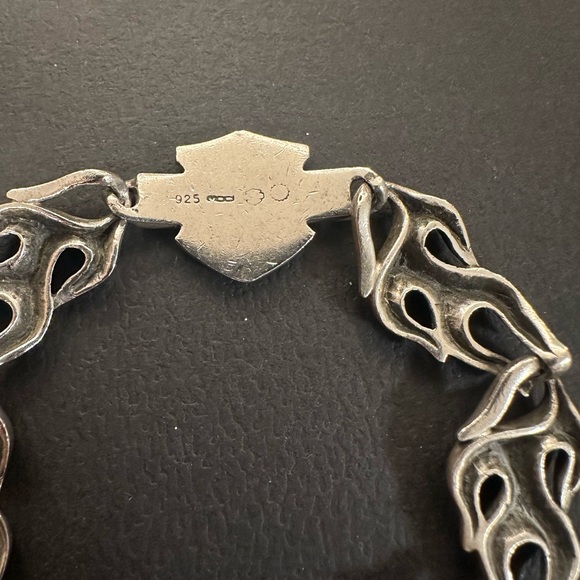 Harley-Davidson Sterling Silver Flame Chain Bracelet - Picture 4 of 5